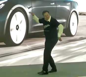 Elon Musk dancing like a trillionaire